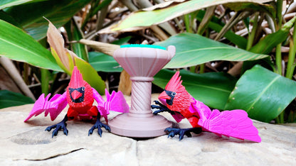 3D printed articulate Cardinal fidget, sensory, desktop toy.