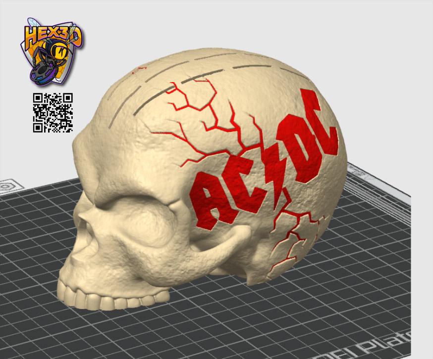 3D printed Skull Pick Holder. Desktop Decoration