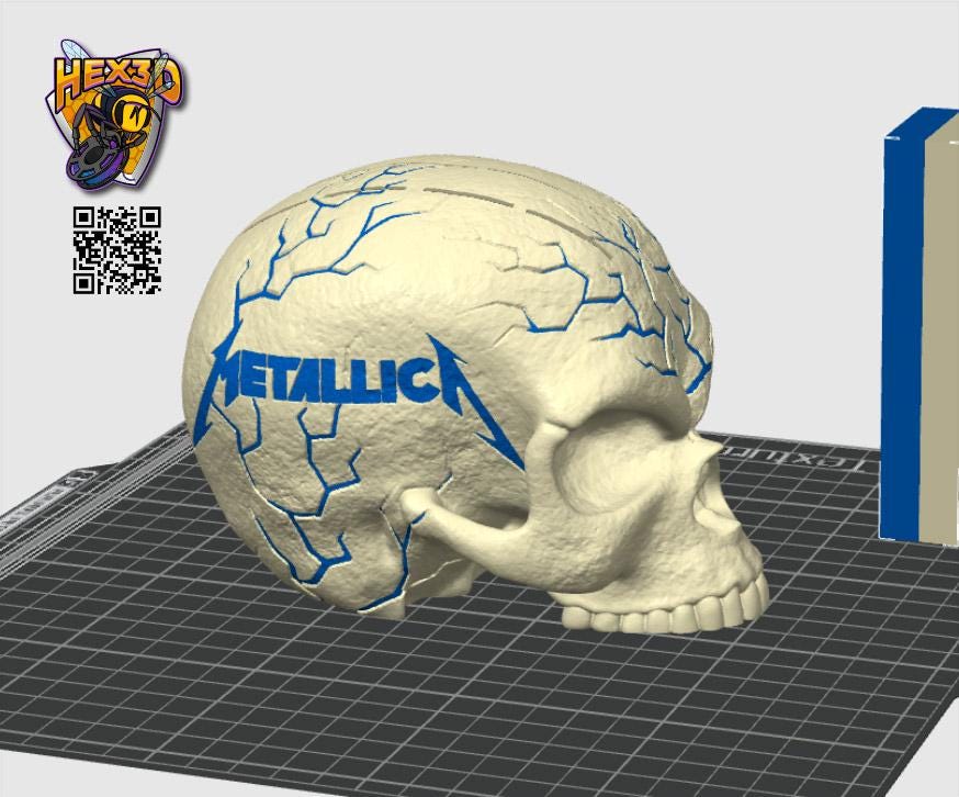 3D printed Skull Pick Holder. Desktop Decoration
