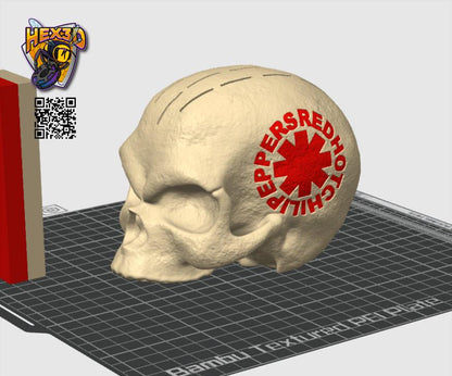 3D printed Skull Pick Holder. Desktop Decoration