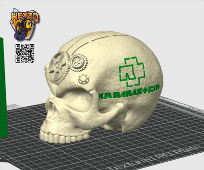 3D printed Skull Pick Holder. Desktop Decoration