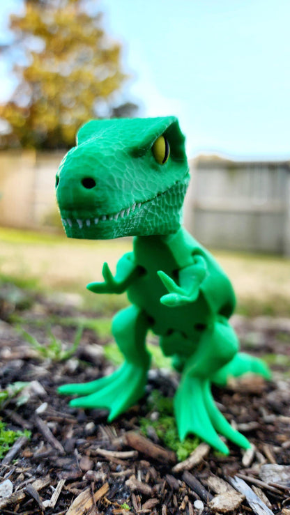 3D printed articulated T-Rex fidget toy, sensory toy, desktop decoration.