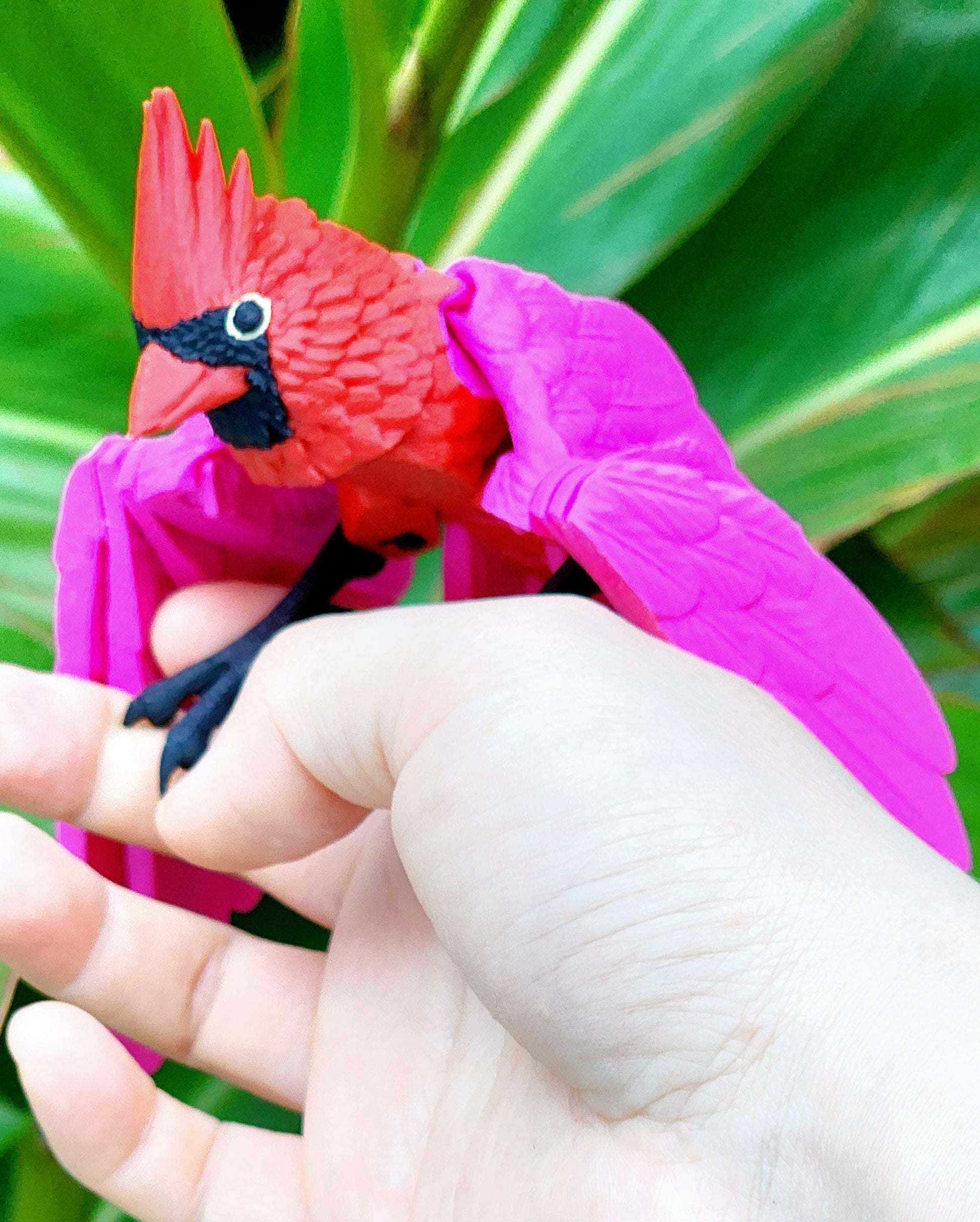 3D printed articulate Cardinal fidget, sensory, desktop toy.