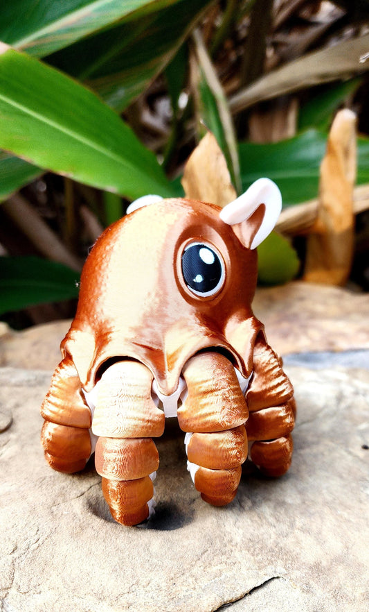 3D printed articulated flapjack octopus fidget, sensory toy.