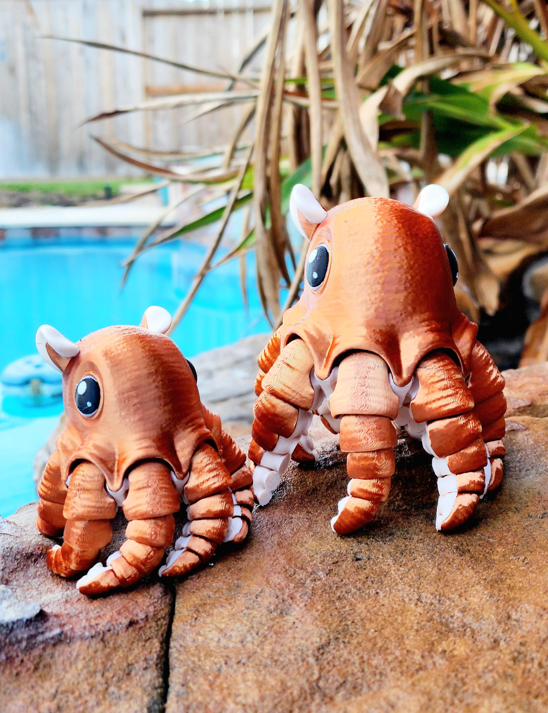 3D printed articulated flapjack octopus fidget, sensory toy.