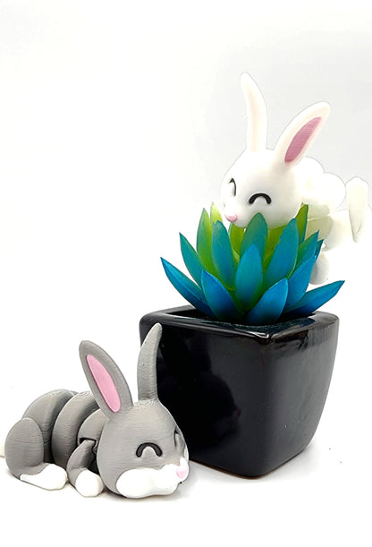 3D printed articulated Bunny Fidget Toy.