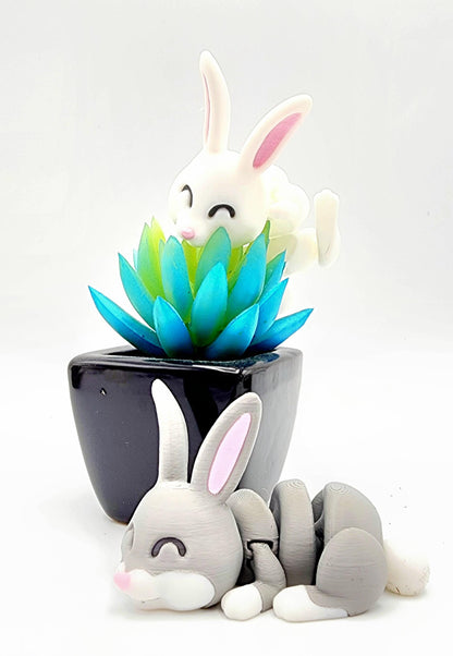 3D printed articulated Bunny Fidget Toy.