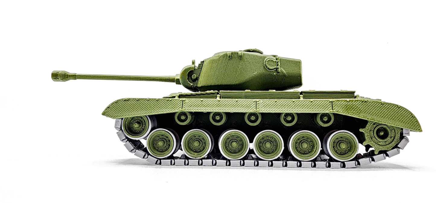 3D printed articulate M26 Pershing Tank.