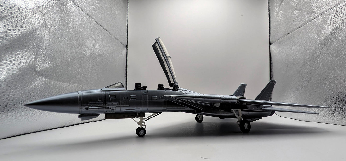 3D printed highly detailed F-14 Tomcat with articulating wings. Action Figure, Fidget Toy.