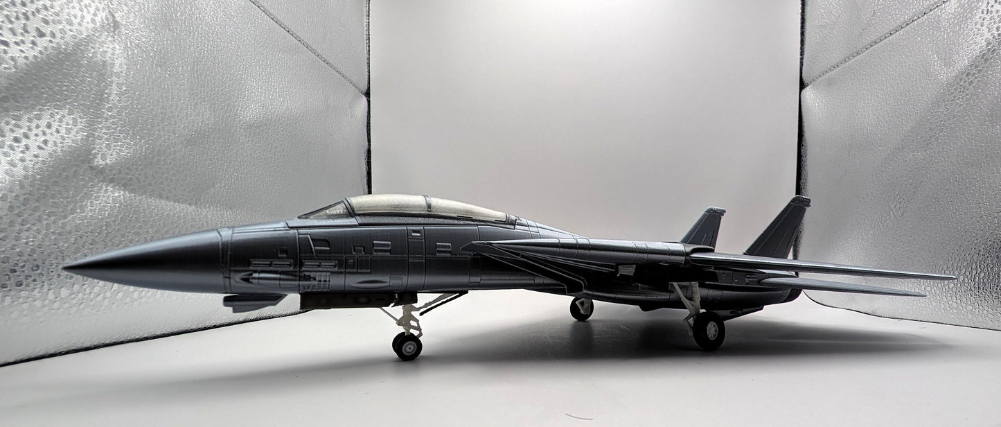 3D printed highly detailed F-14 Tomcat with articulating wings. Action Figure, Fidget Toy.