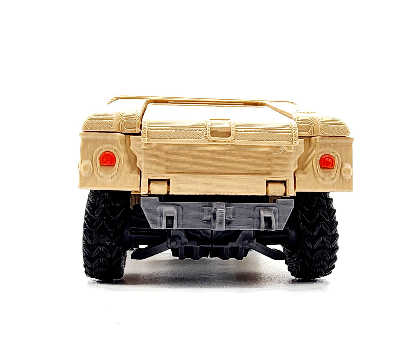 3D printed articulate Humvee action figure, fidget toy.