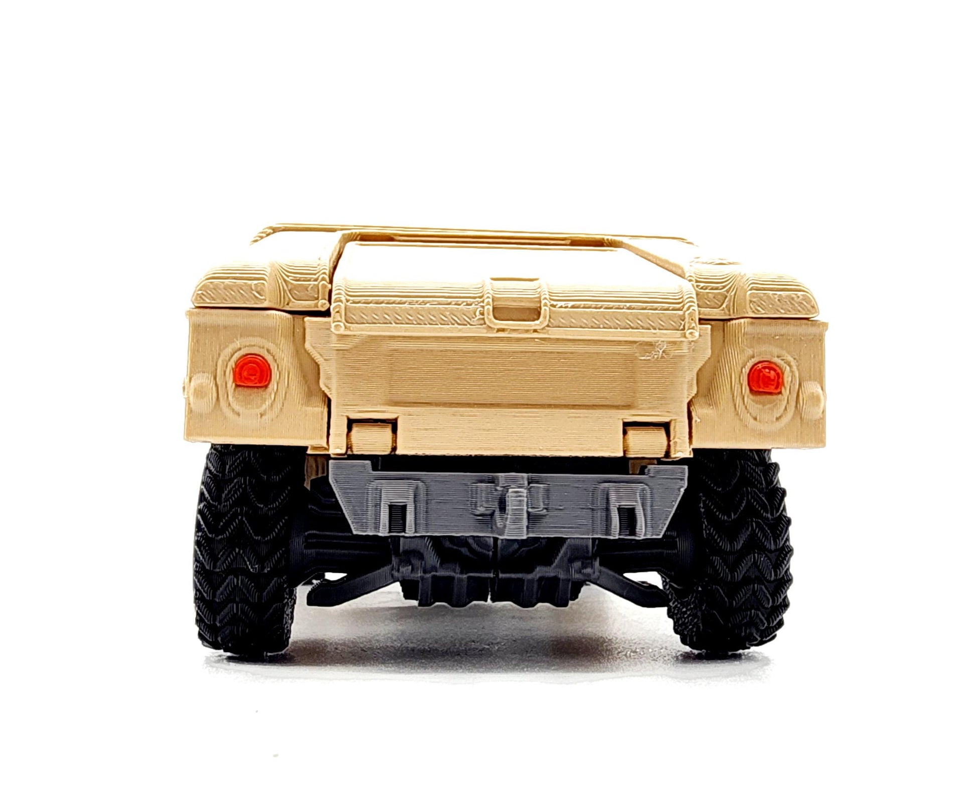 3D printed articulate Humvee action figure, fidget toy.