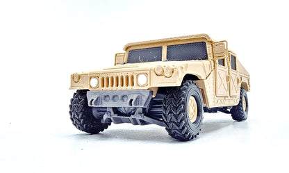3D printed articulate Humvee action figure, fidget toy.