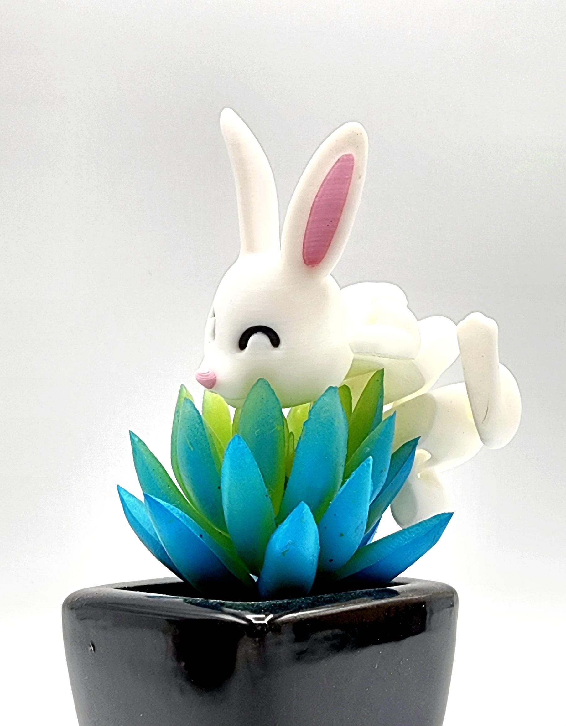 3D printed articulated Bunny Fidget Toy.