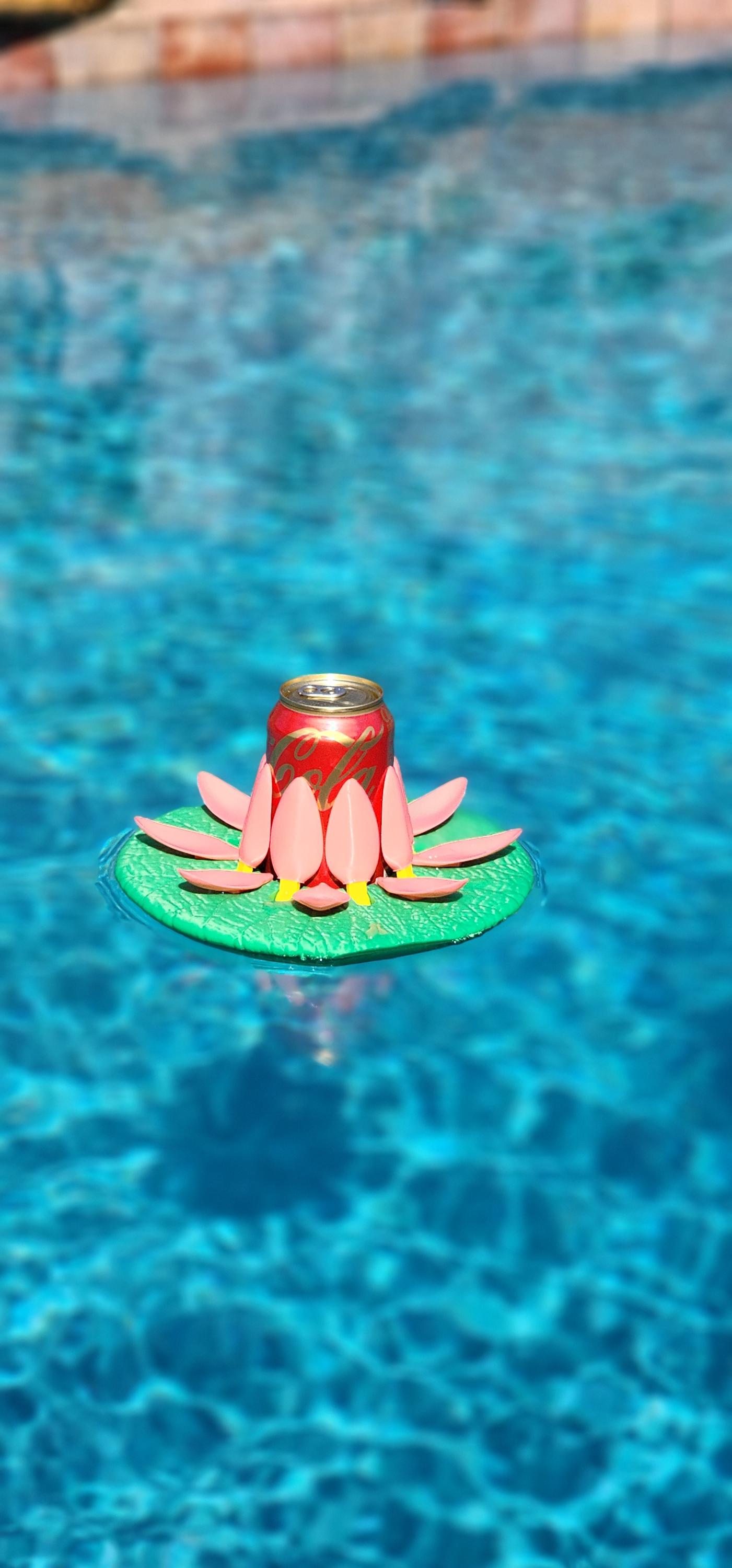 3D printed Water Lily Pool Cup holder with adjustable pedal.