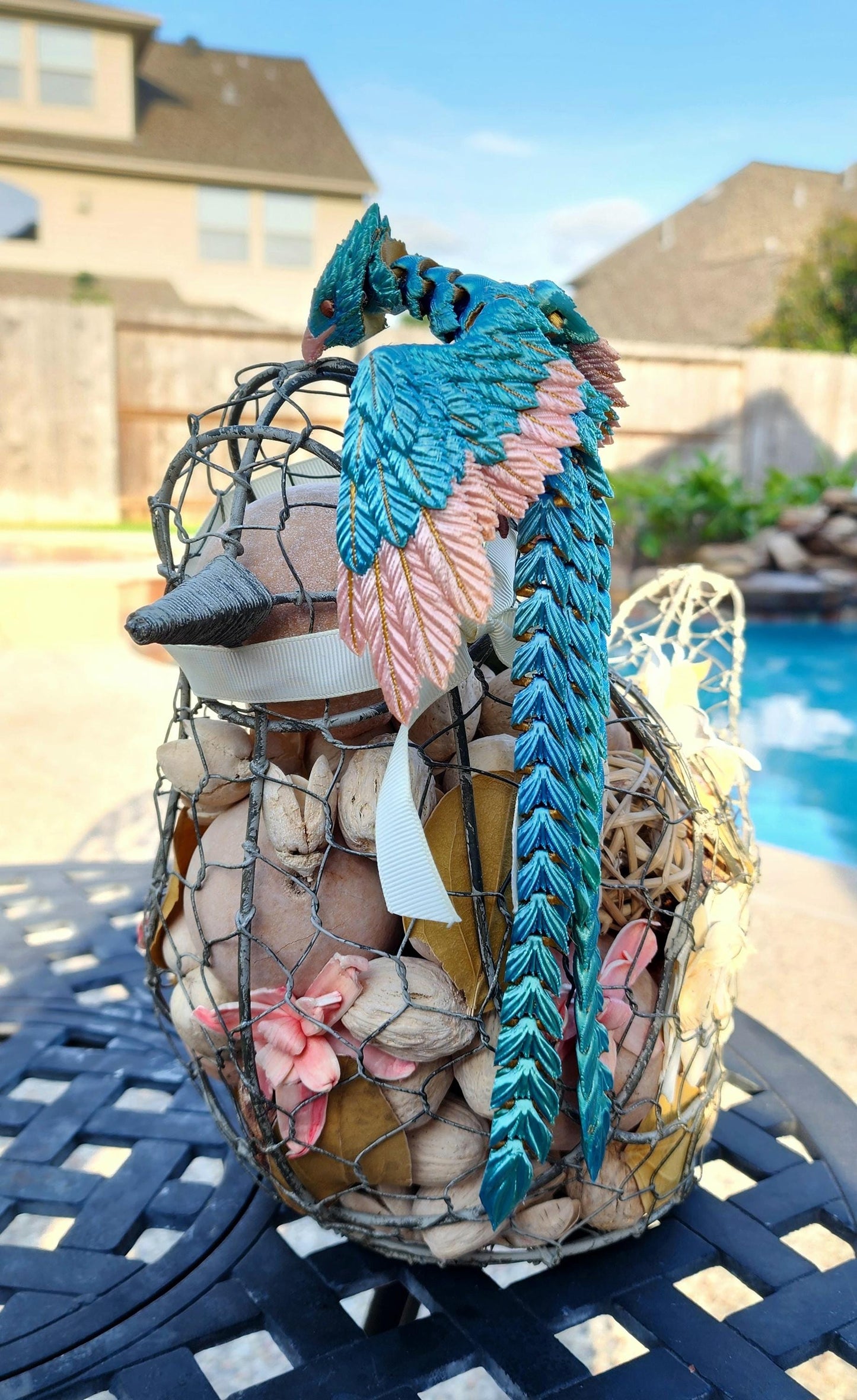 3D printed Articulated Phoenix with Claws and Lockable Neck, fidget toy, sensory toy, desk toy.