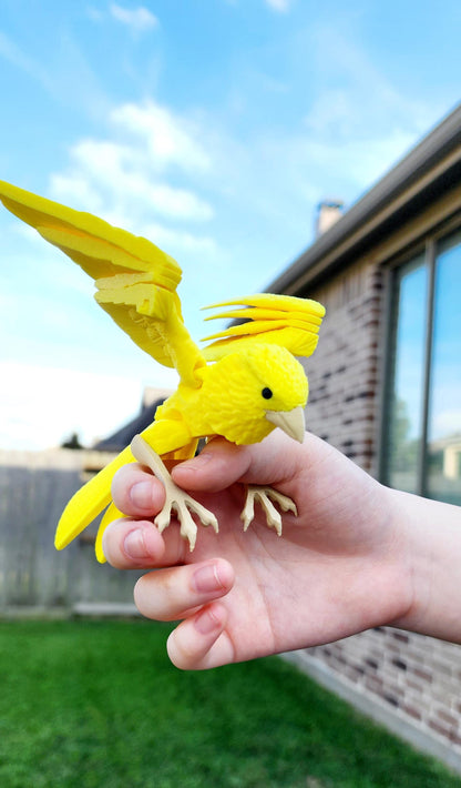 3D printed articulate Canary fidget toy, Stress Reliever, Sensory Toy.
