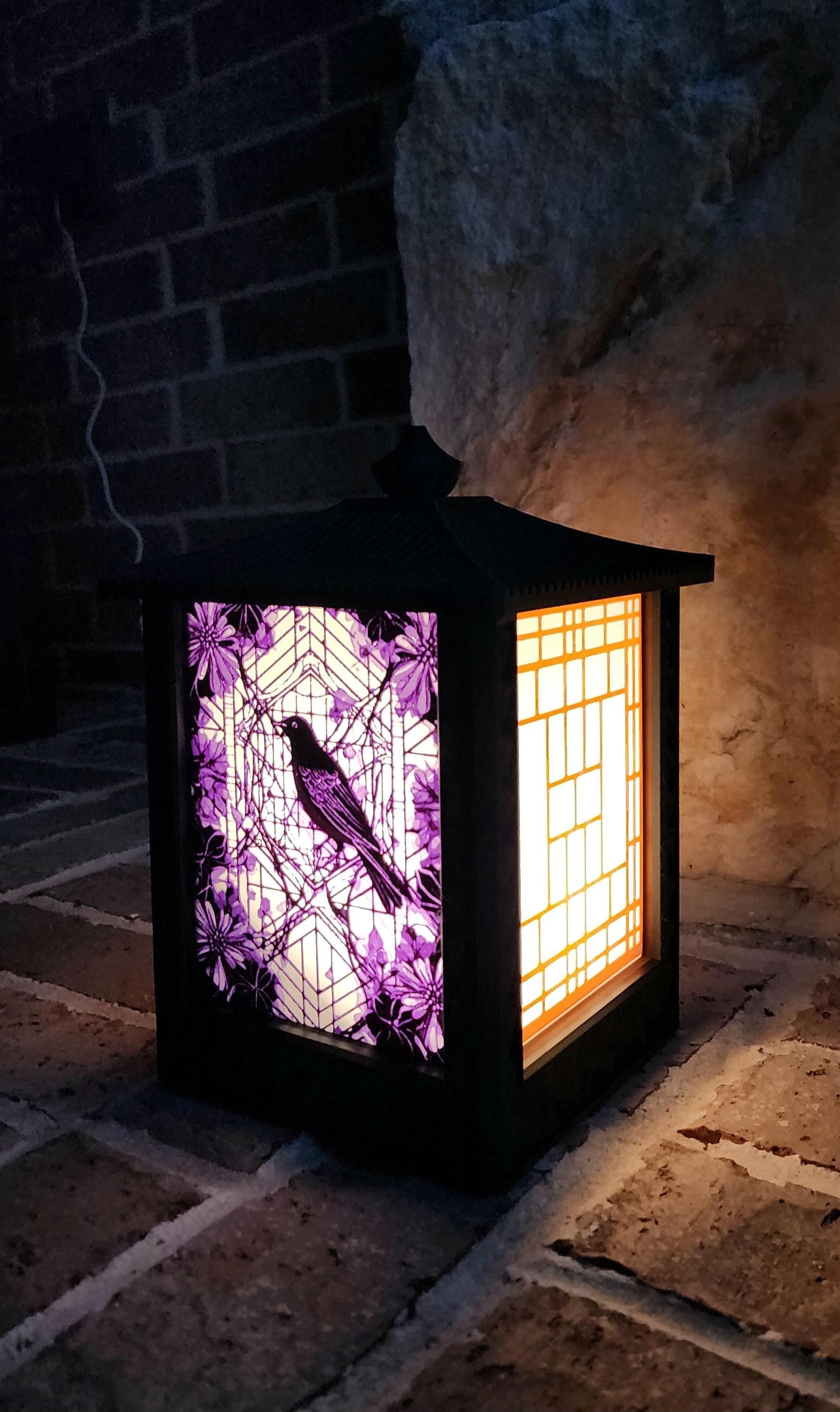 3D Printed LED Light Box Decor - Gothic Japanese-Style Anime Lantern