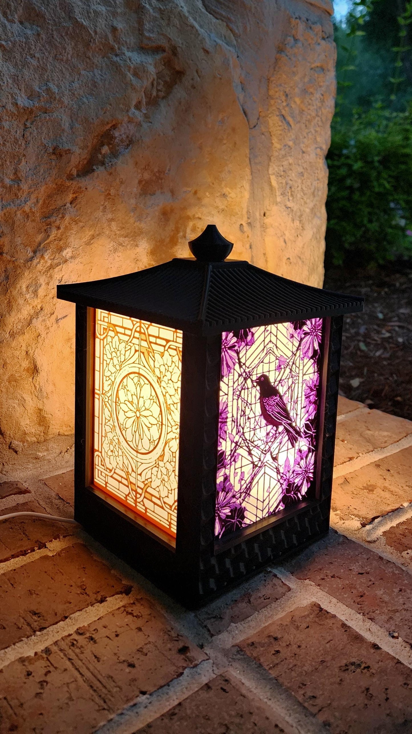 3D Printed LED Light Box Decor - Gothic Japanese-Style Anime Lantern