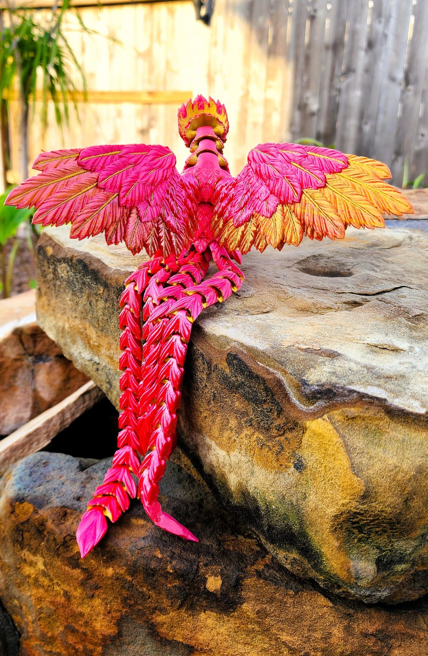 3D printed Articulated Phoenix with Claws and Lockable Neck, fidget toy, sensory toy, desk toy.