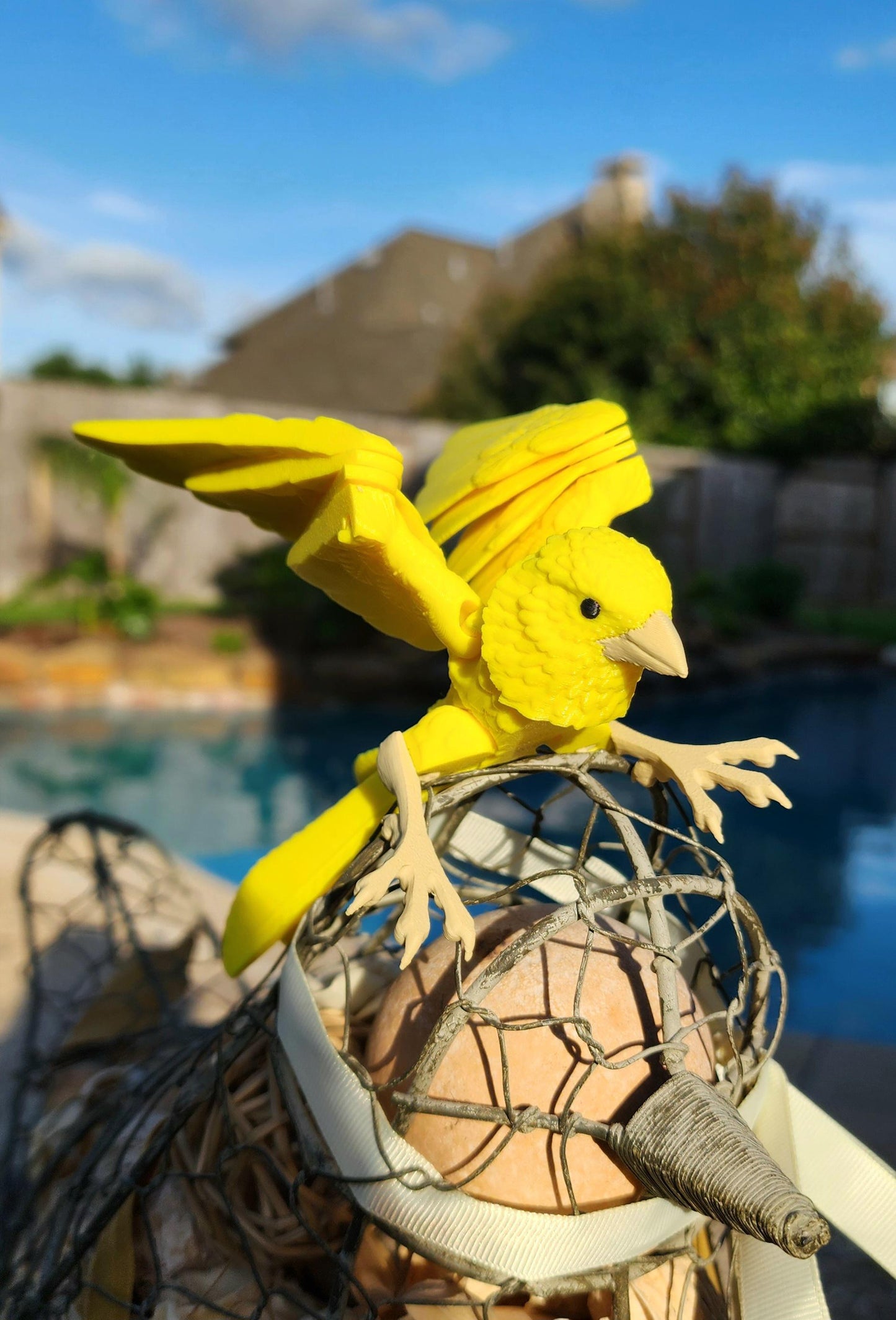 3D printed articulate Canary fidget toy, Stress Reliever, Sensory Toy.