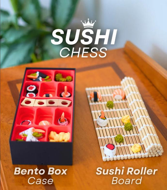 Sushi Chess Set – 3D Printed Novelty Chess Game | Perfect Gift for Sushi Lovers & Chess Fans