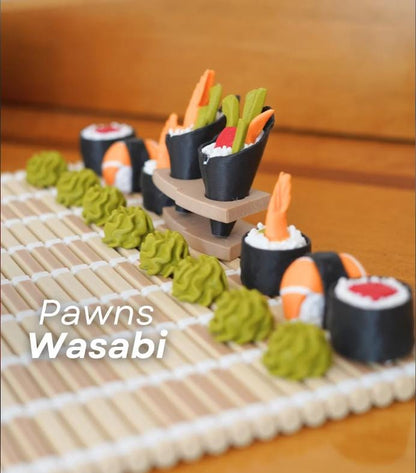 Sushi Chess Set – 3D Printed Novelty Chess Game | Perfect Gift for Sushi Lovers & Chess Fans