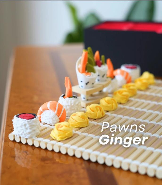 Sushi Chess Set – 3D Printed Novelty Chess Game | Perfect Gift for Sushi Lovers & Chess Fans