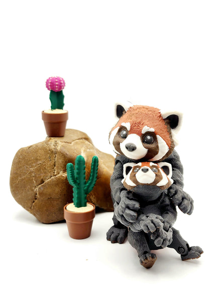 3D Printed Red Panda Toy – Articulated Figurine – Large or Small Poseable Animal Toy – Cute Collectible Gift for Animal Lovers