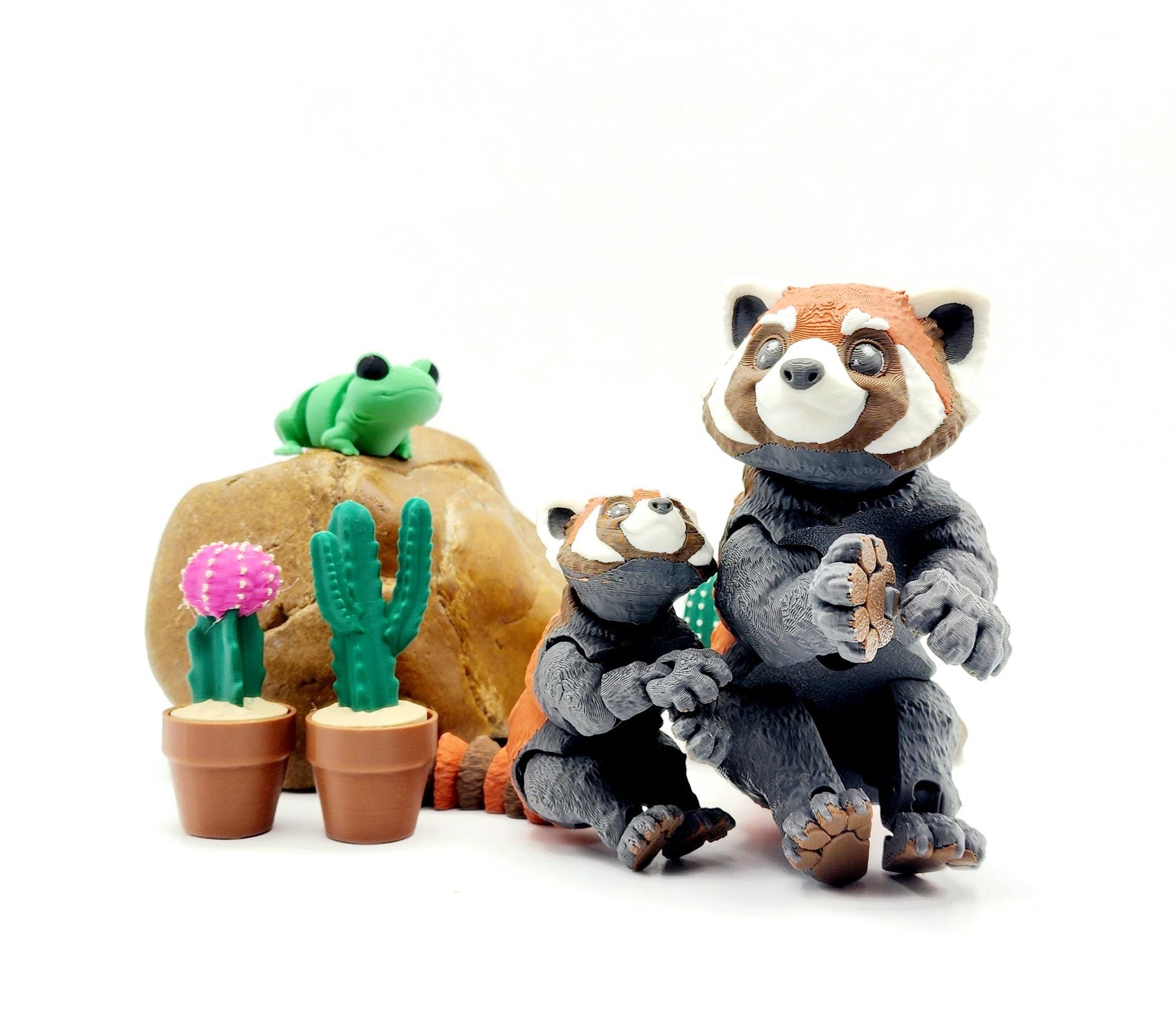 3D Printed Red Panda Toy – Articulated Figurine – Large or Small Poseable Animal Toy – Cute Collectible Gift for Animal Lovers