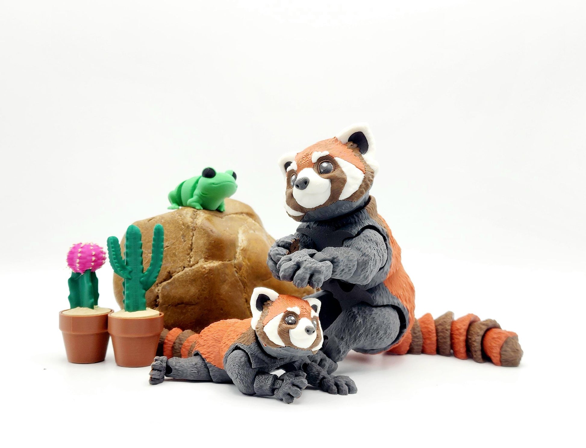 3D Printed Red Panda Toy – Articulated Figurine – Large or Small Poseable Animal Toy – Cute Collectible Gift for Animal Lovers