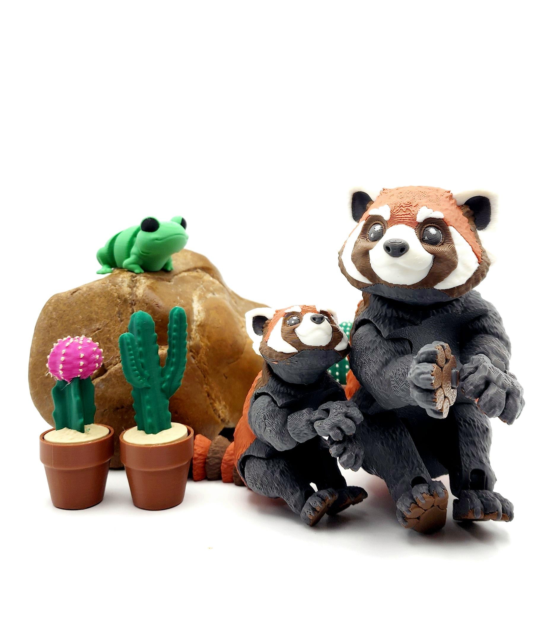 3D Printed Red Panda Toy – Articulated Figurine – Large or Small Poseable Animal Toy – Cute Collectible Gift for Animal Lovers