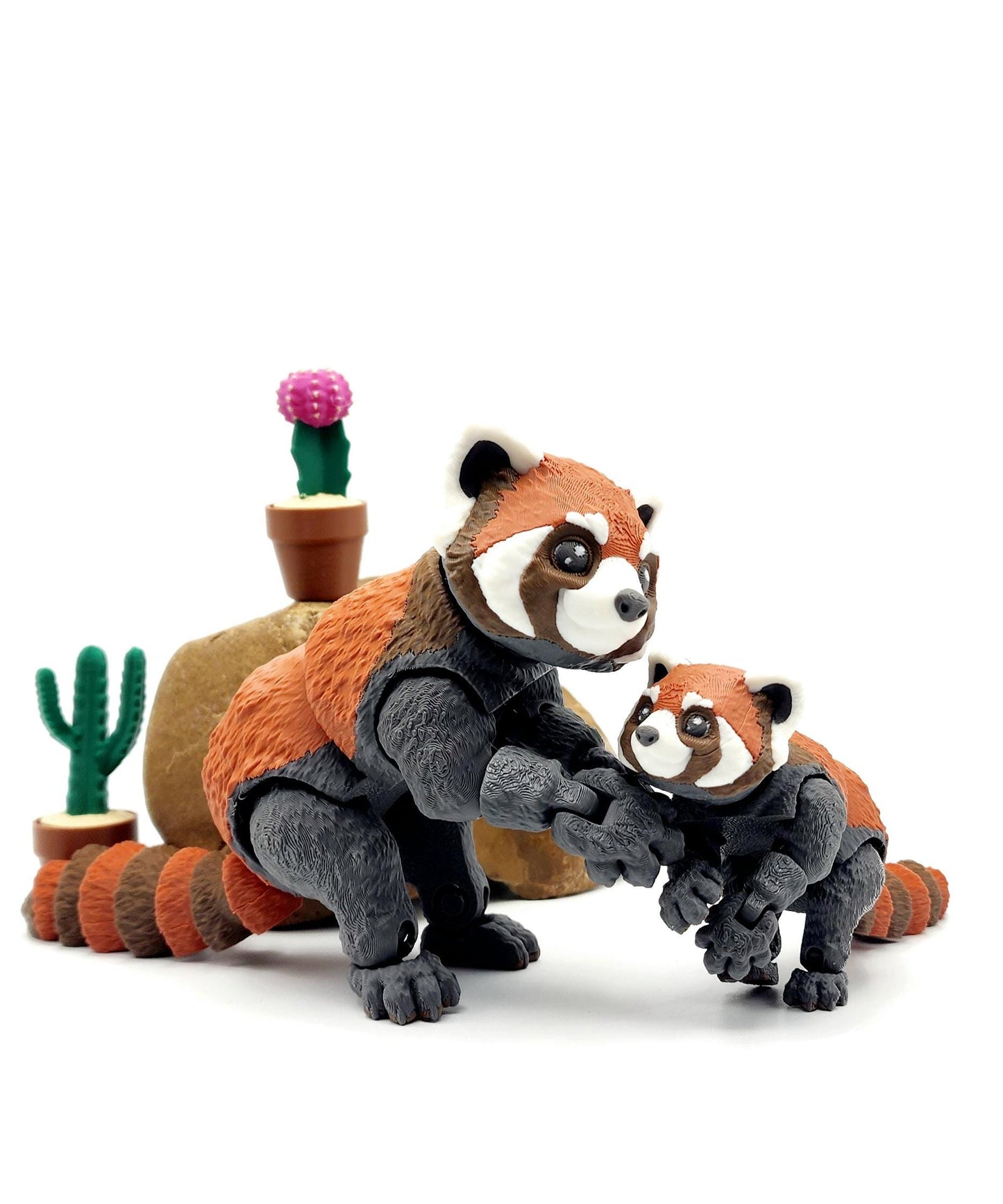 3D Printed Red Panda Toy – Articulated Figurine – Large or Small Poseable Animal Toy – Cute Collectible Gift for Animal Lovers