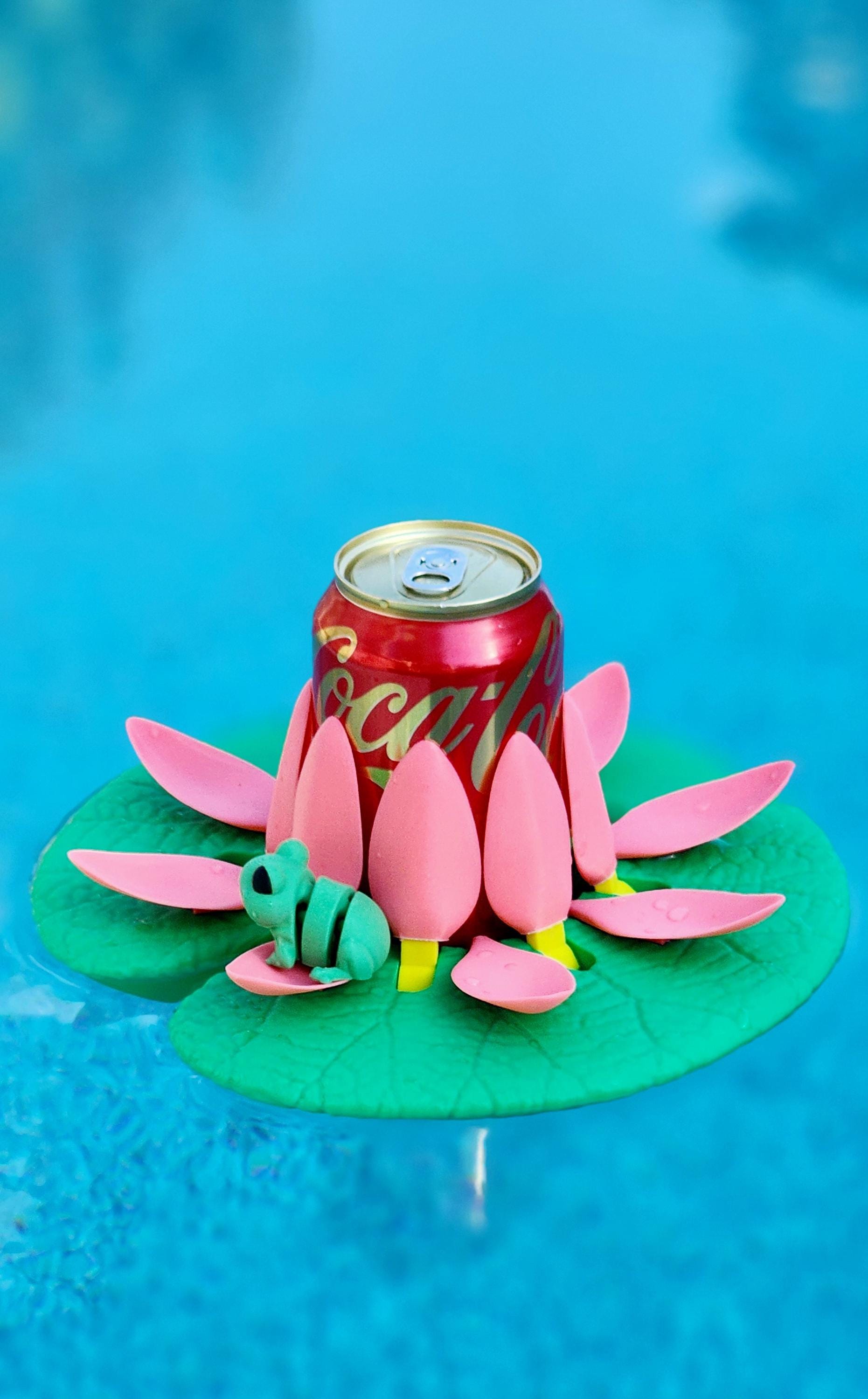 3D printed Water Lily Pool Cup holder with adjustable pedal.