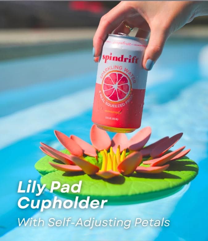 3D printed Water Lily Pool Cup holder with adjustable pedal.