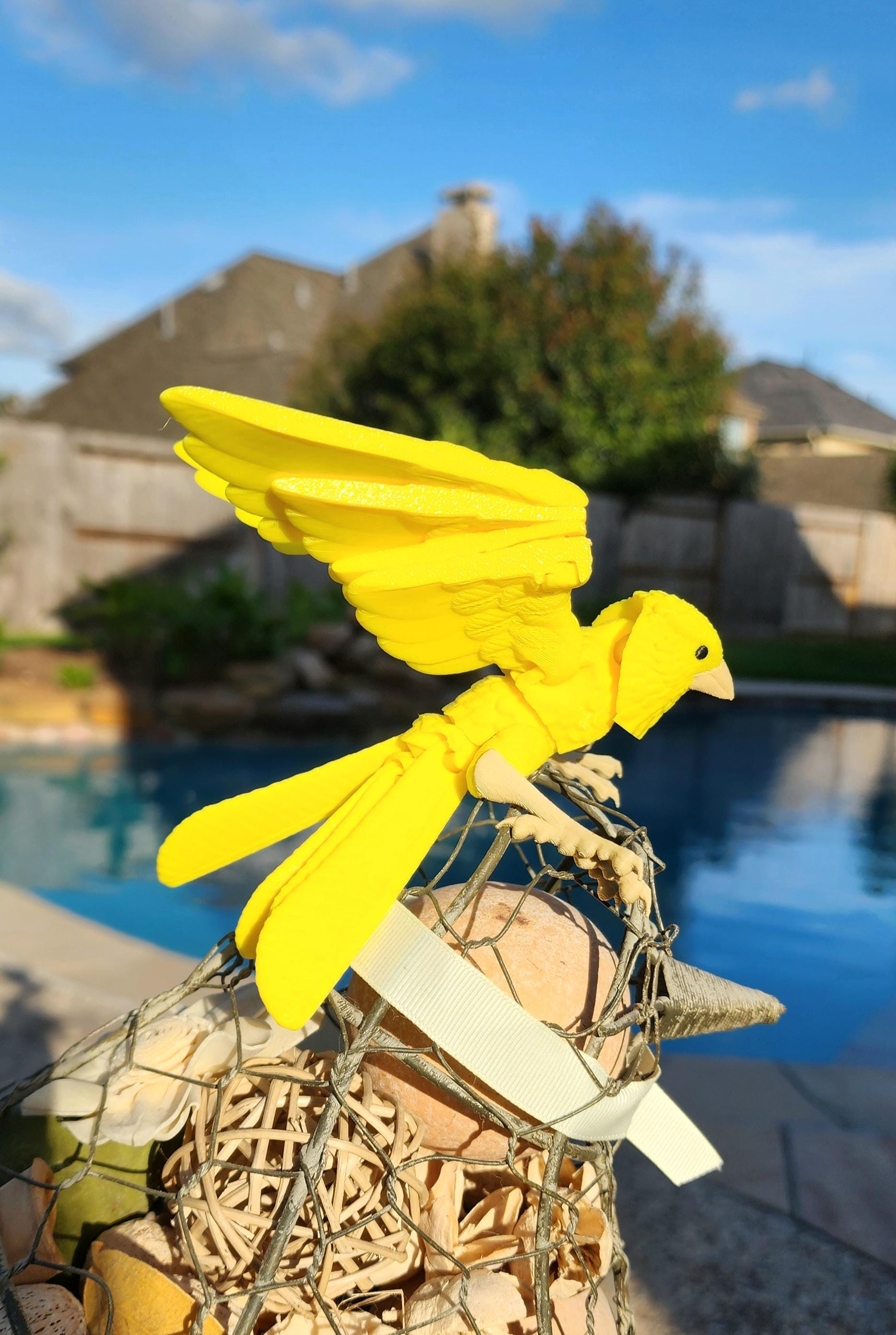 3D printed articulate Canary fidget toy, Stress Reliever, Sensory Toy.