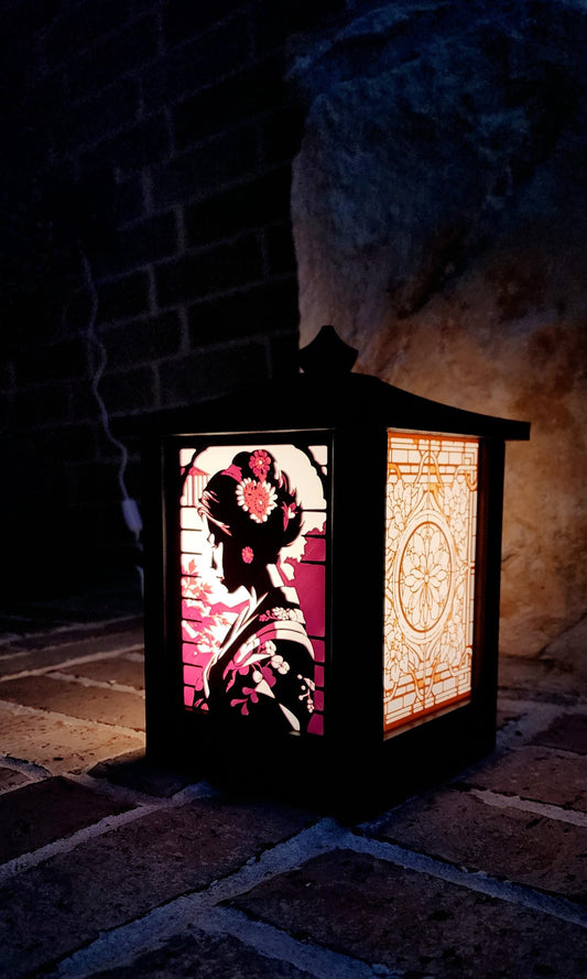 3D Printed LED Light Box Decor - Gothic Japanese-Style Anime Lantern