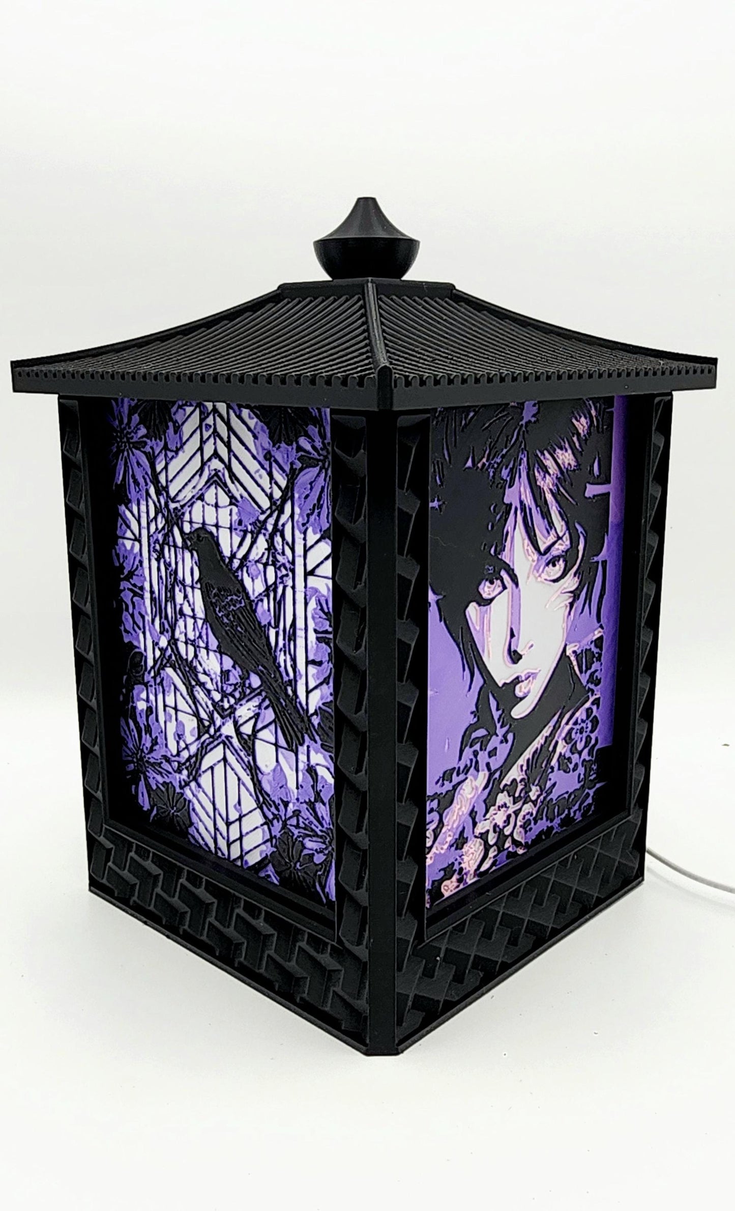 3D Printed LED Light Box Decor - Gothic Japanese-Style Anime Lantern