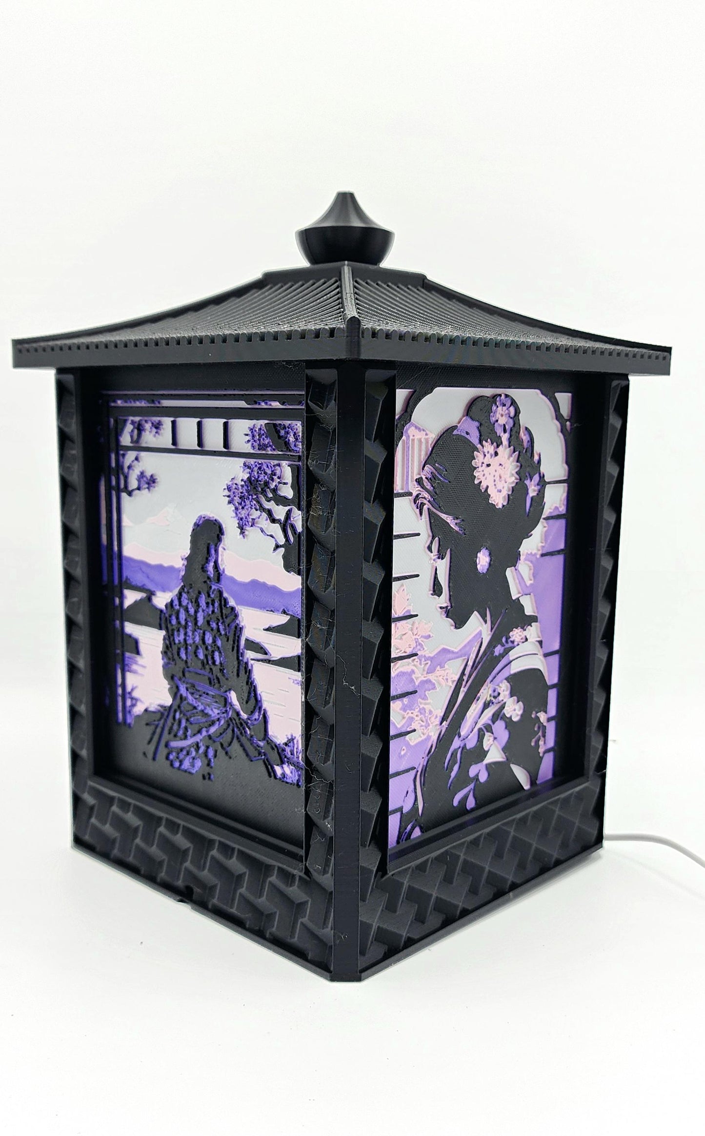 3D Printed LED Light Box Decor - Gothic Japanese-Style Anime Lantern