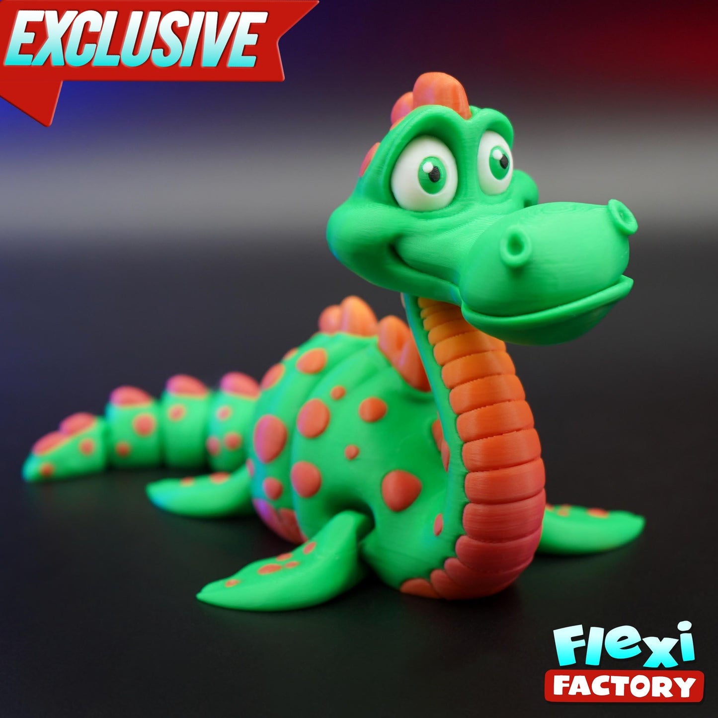 3D Printed Loch Ness Monster Fidget Toy – Articulated Desk Toy – Cute Nessie Gift – Available in 3 Sizes