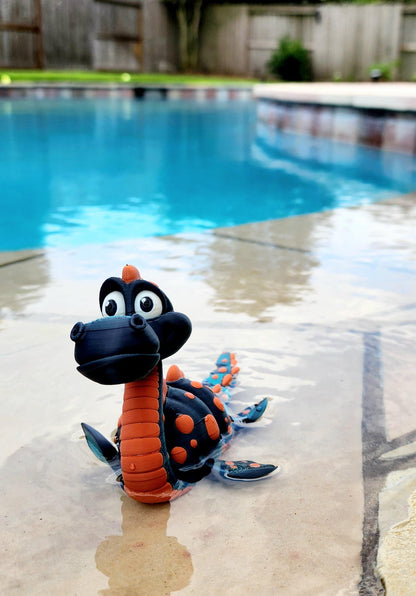 3D Printed Loch Ness Monster Fidget Toy – Articulated Desk Toy – Cute Nessie Gift – Available in 3 Sizes