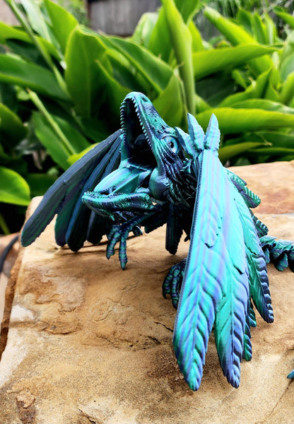 3D Printed Articulated Archaeopteryx – Poseable Dinosaur Model with Biting Jaw & Foldable Wings – Prehistoric Bird-Inspired Toy