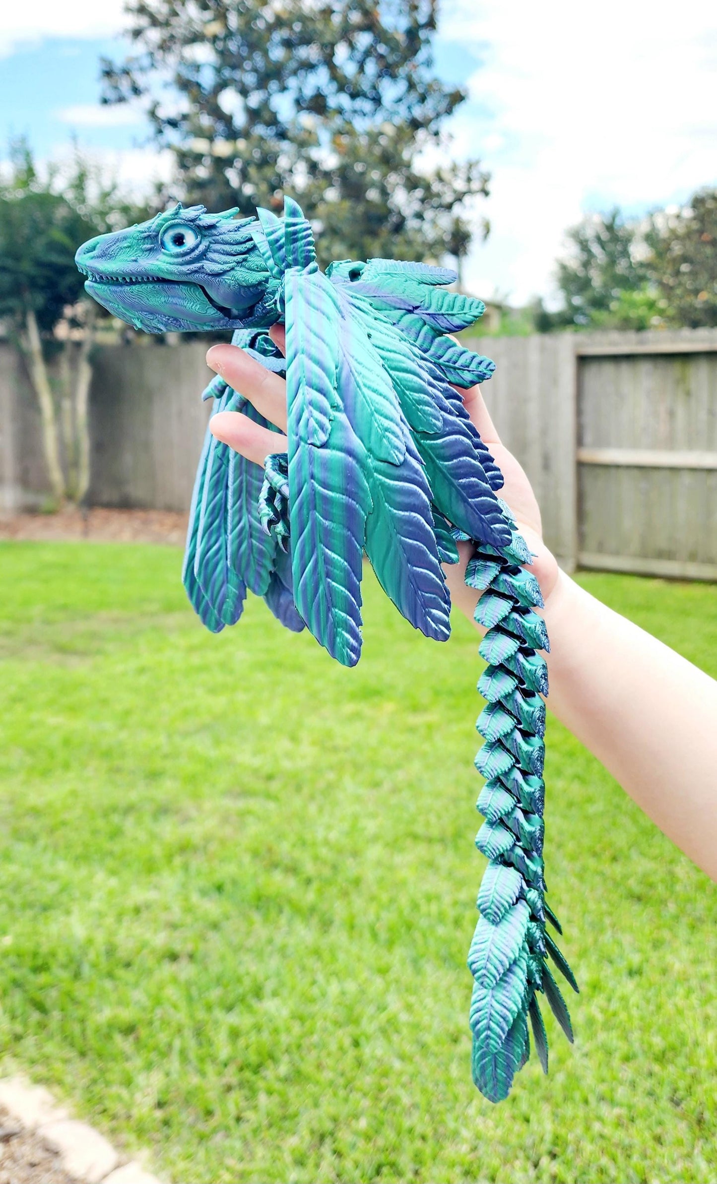 3D Printed Articulated Archaeopteryx – Poseable Dinosaur Model with Biting Jaw & Foldable Wings – Prehistoric Bird-Inspired Toy