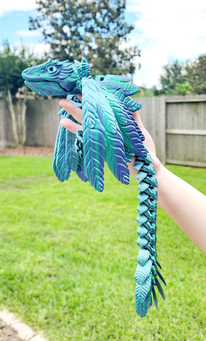 3D Printed Articulated Archaeopteryx – Poseable Dinosaur Model with Biting Jaw & Foldable Wings – Prehistoric Bird-Inspired Toy