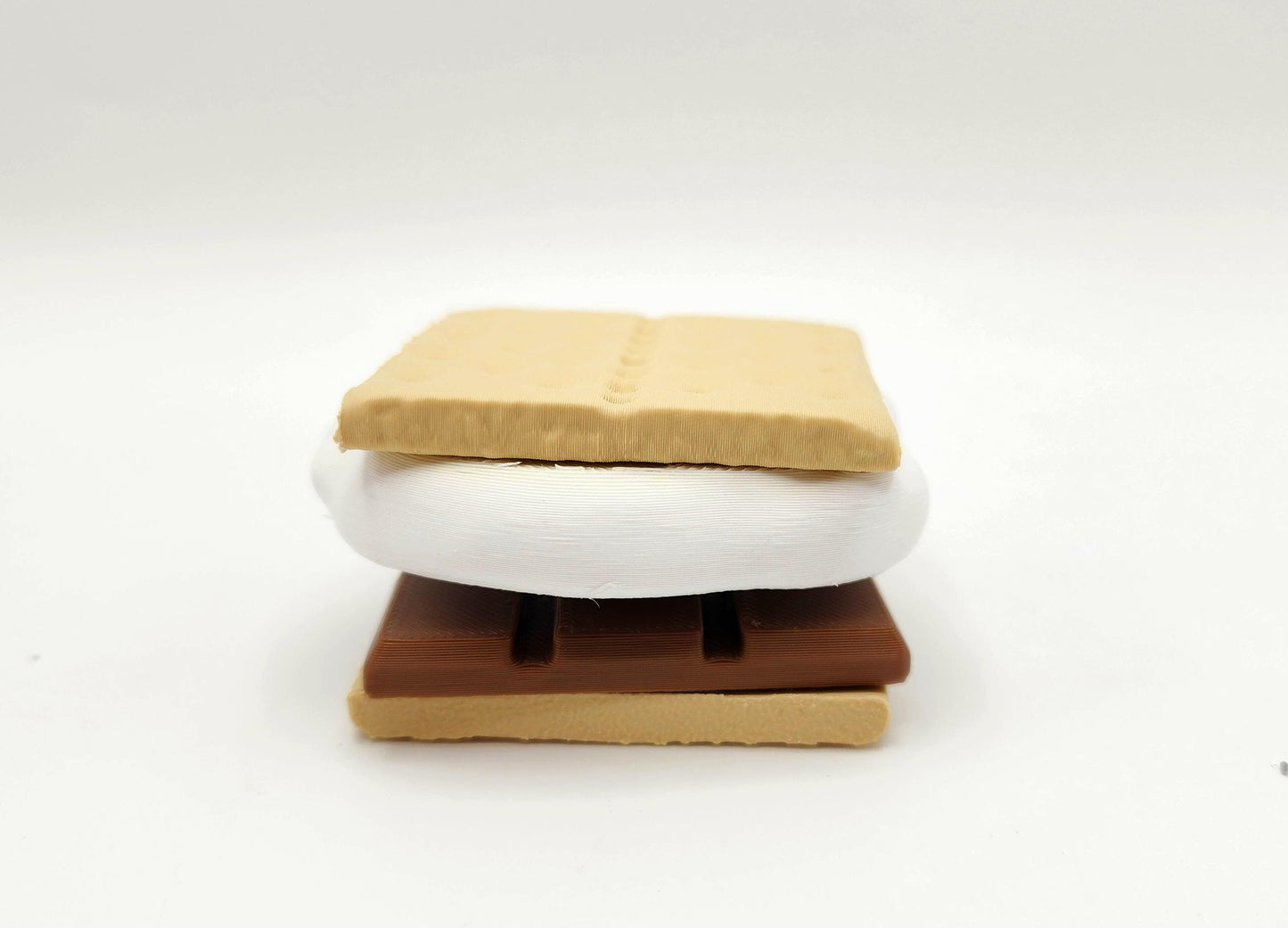 S’more Clicker Toy – Cute Fidget for Stress Relief, 3D Printed Campfire Sensory Toy, Unique Gift for Fidget Lovers