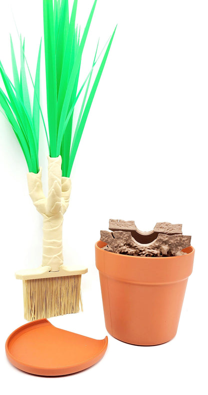 3D Printed Dragon Tree Dusting Set - Whimsical Cleaning Brush, Dustpan & Dustbin - Unique Home Decor