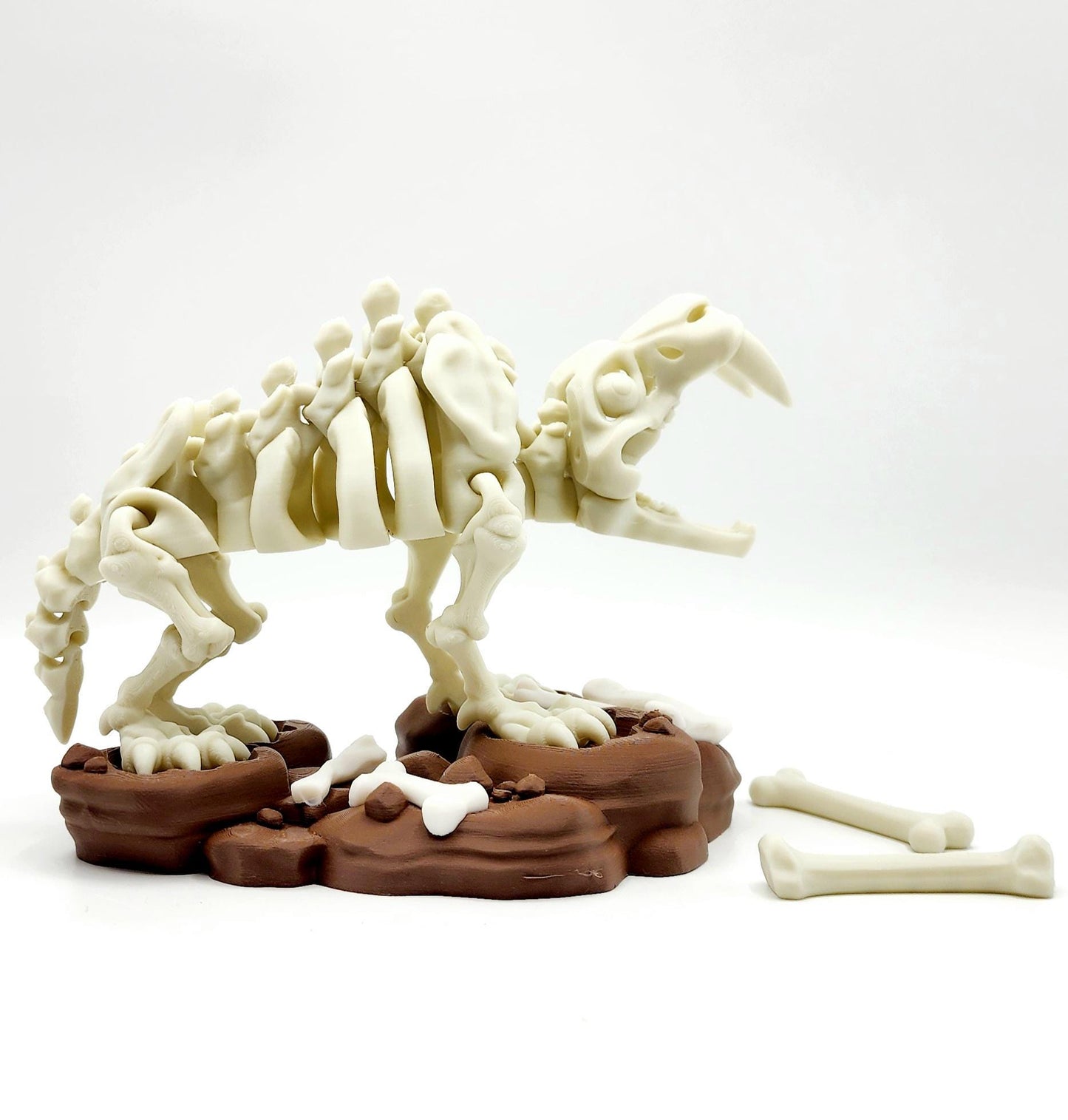 3D Printed Articulated Sabertooth Tiger Fidget Toy - Prehistoric Cat - Stress Relief - Desk Decor