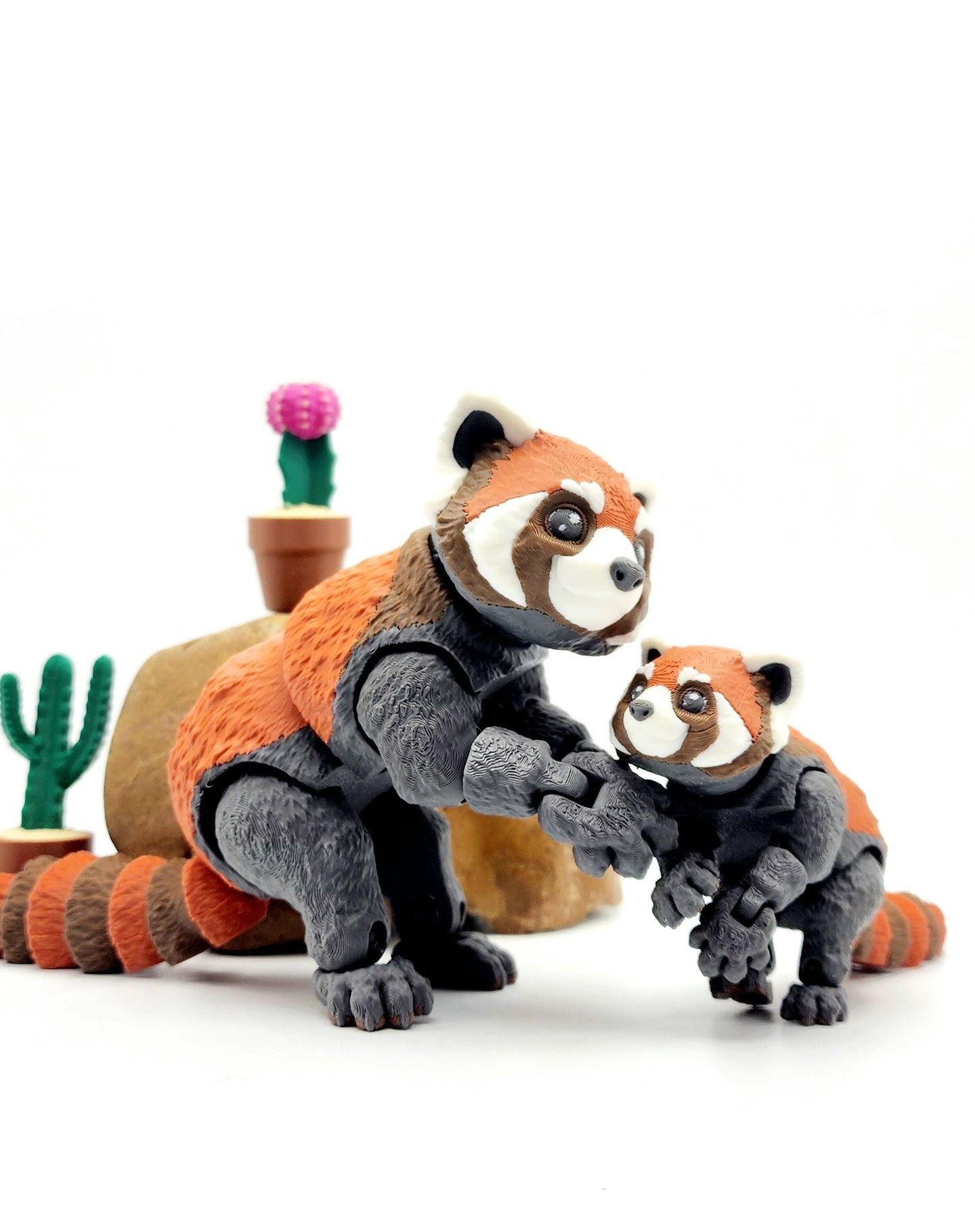 3D Printed Red Panda Toy – Articulated Figurine – Large or Small Poseable Animal Toy – Cute Collectible Gift for Animal Lovers