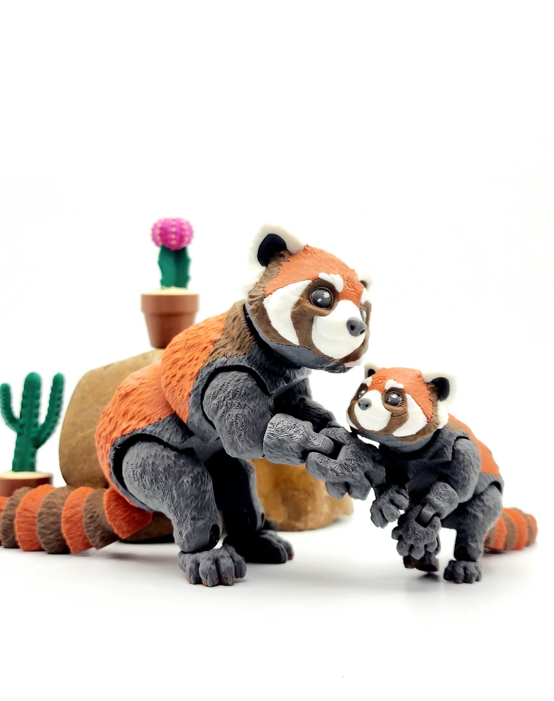 3D Printed Red Panda Toy – Articulated Figurine – Large or Small Poseable Animal Toy – Cute Collectible Gift for Animal Lovers