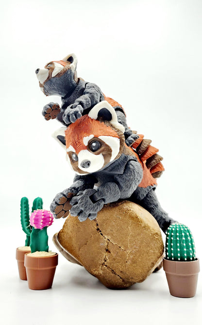 3D Printed Red Panda Toy – Articulated Figurine – Large or Small Poseable Animal Toy – Cute Collectible Gift for Animal Lovers